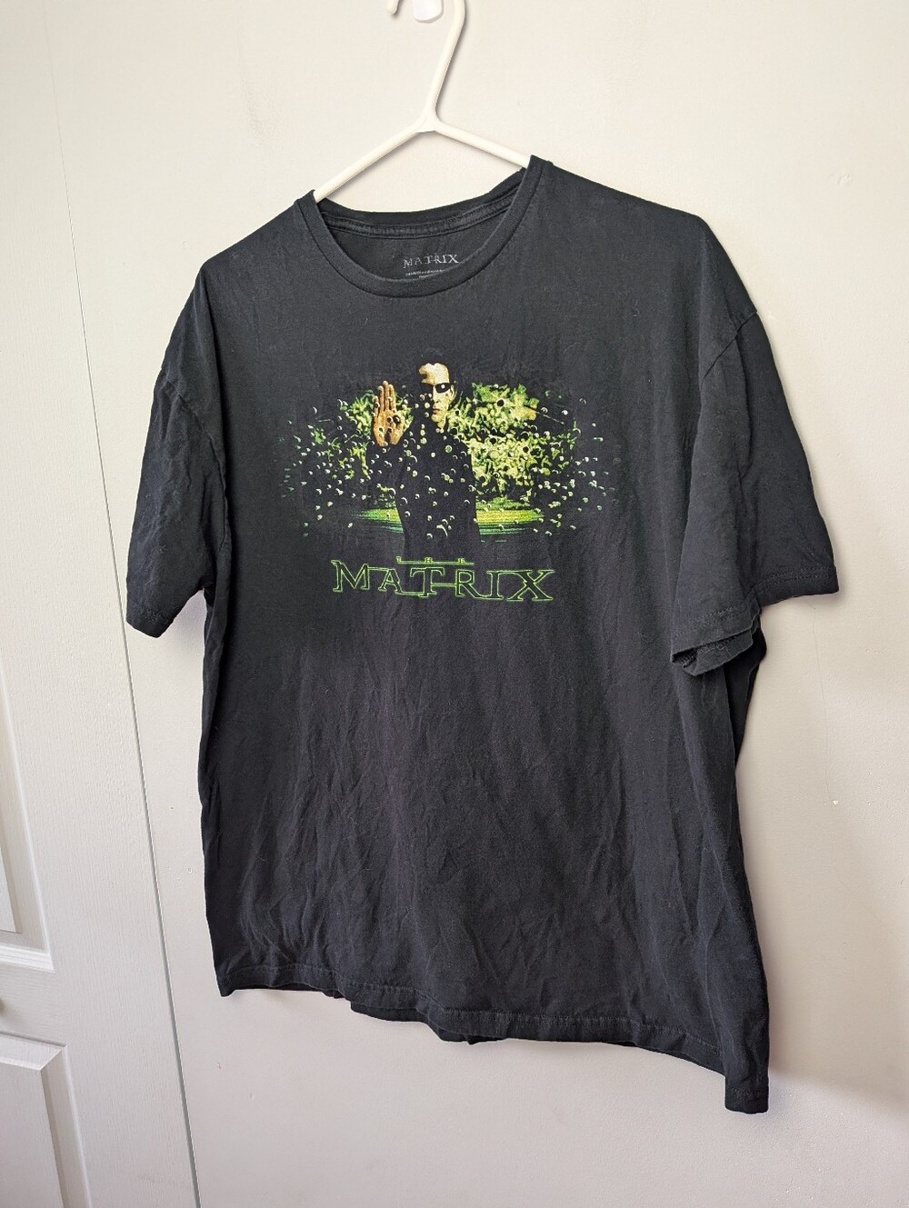 THE MATRIX T-shirt Men Size XL Black And Green 100% Cotton Short Sleeve